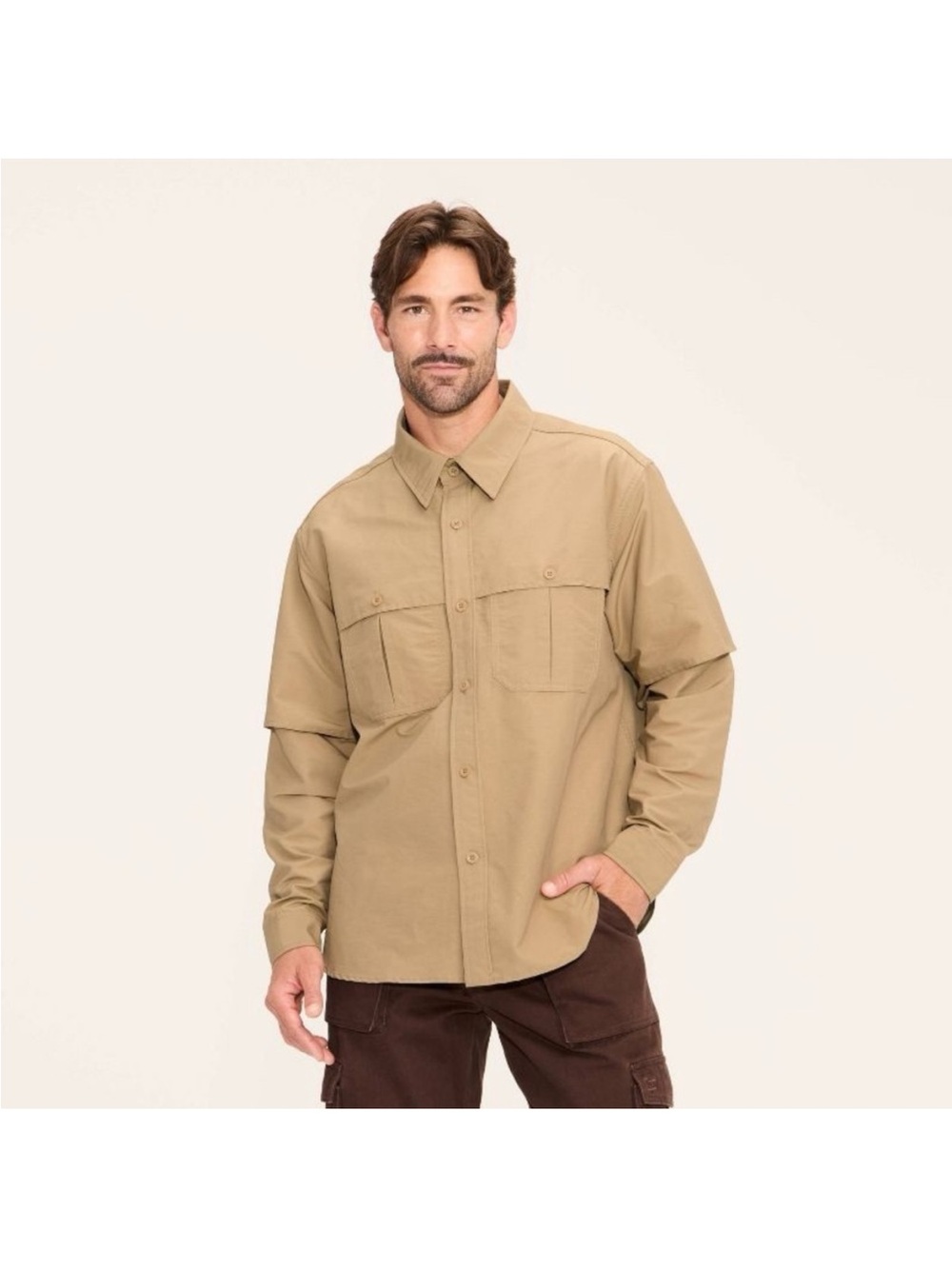 Woolrich X Target Lined Fishing Button-Up Shirt Jacket  in Khaki LARGE  NWT